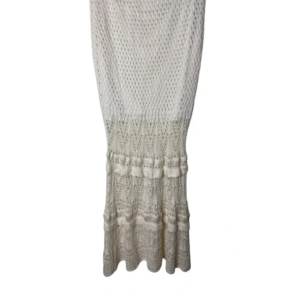 Venus White Crochet Maxi Knit Skirt L - Picture 3 of 6